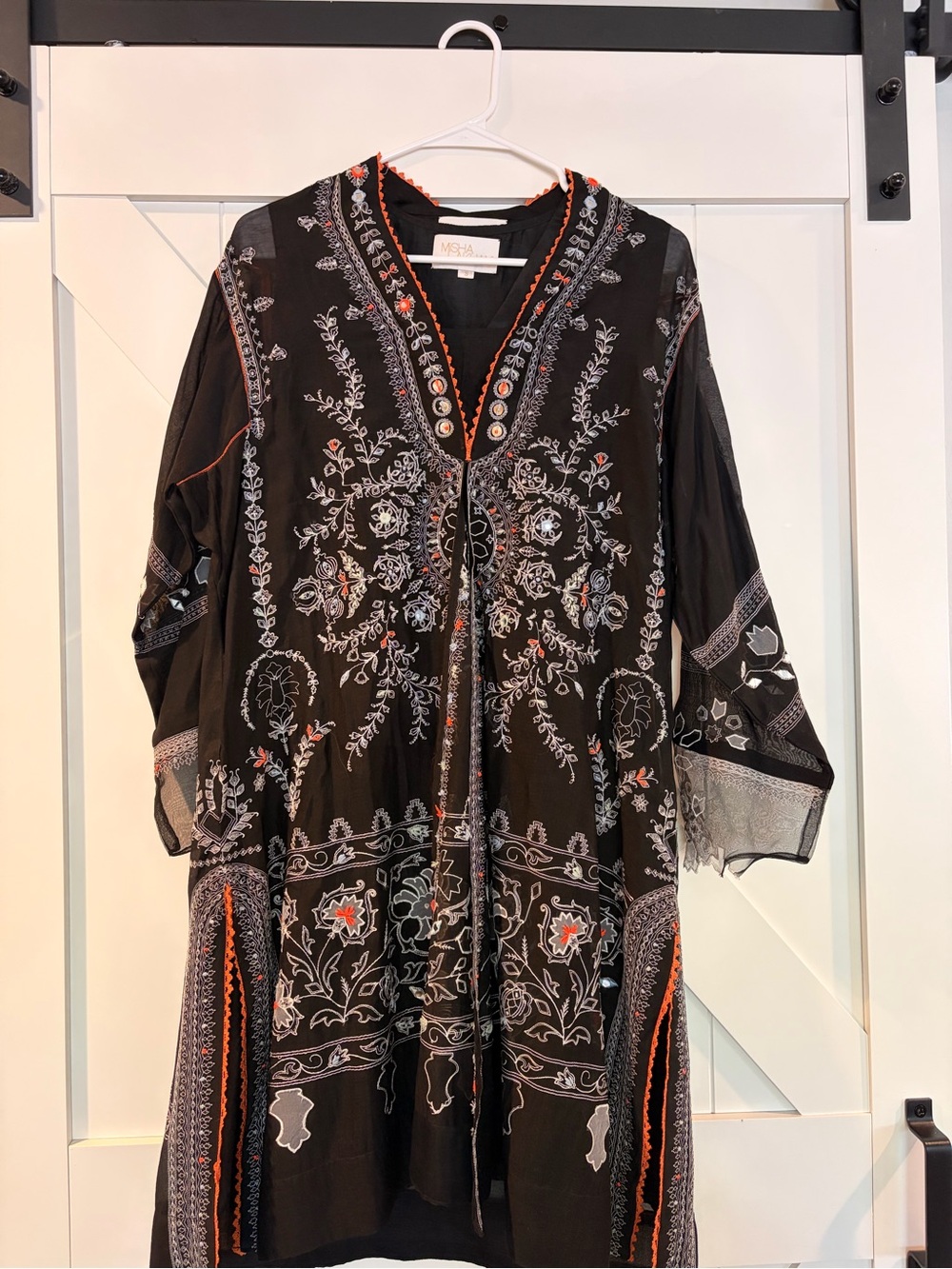 MISHA LAKHANI Black Embroidered 2Pc Formal Outfit Size S